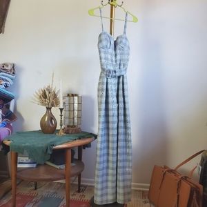 Plaid Sleeveless Jumpsuit